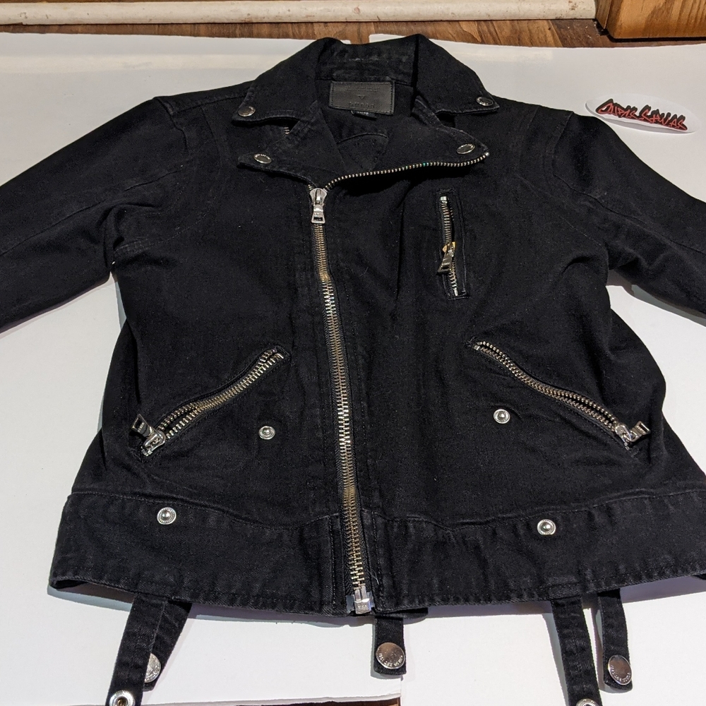 Black guess motorcycle style jacket